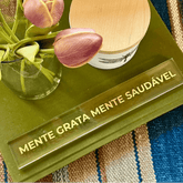 Barra decorativa em acrílico - Mente grata, mente saudável - Incomum Oficial