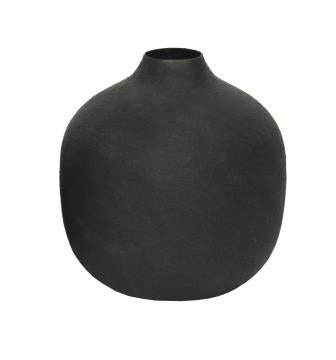 Vaso Redondo em metal preto - médio - Incomum Oficial