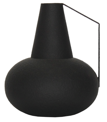 Vaso Jarra em metal preto - Incomum Oficial