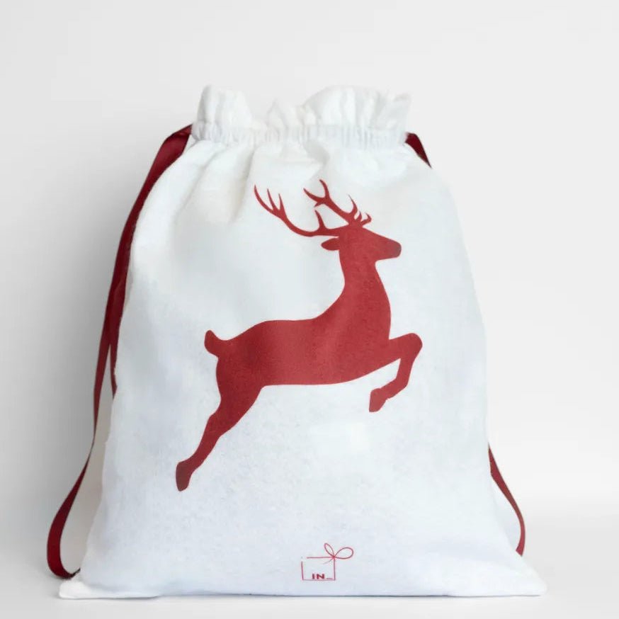 Saco de presente de Natal - Rena (pequeno) - Incomum Oficial