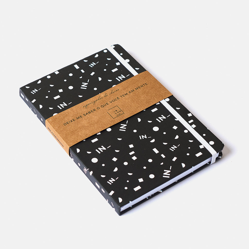 Caderno  IN_COMUM preto - capa dura
