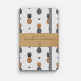 Caderno Abacaxi estilizado dourado - capa dura - Incomum Oficial