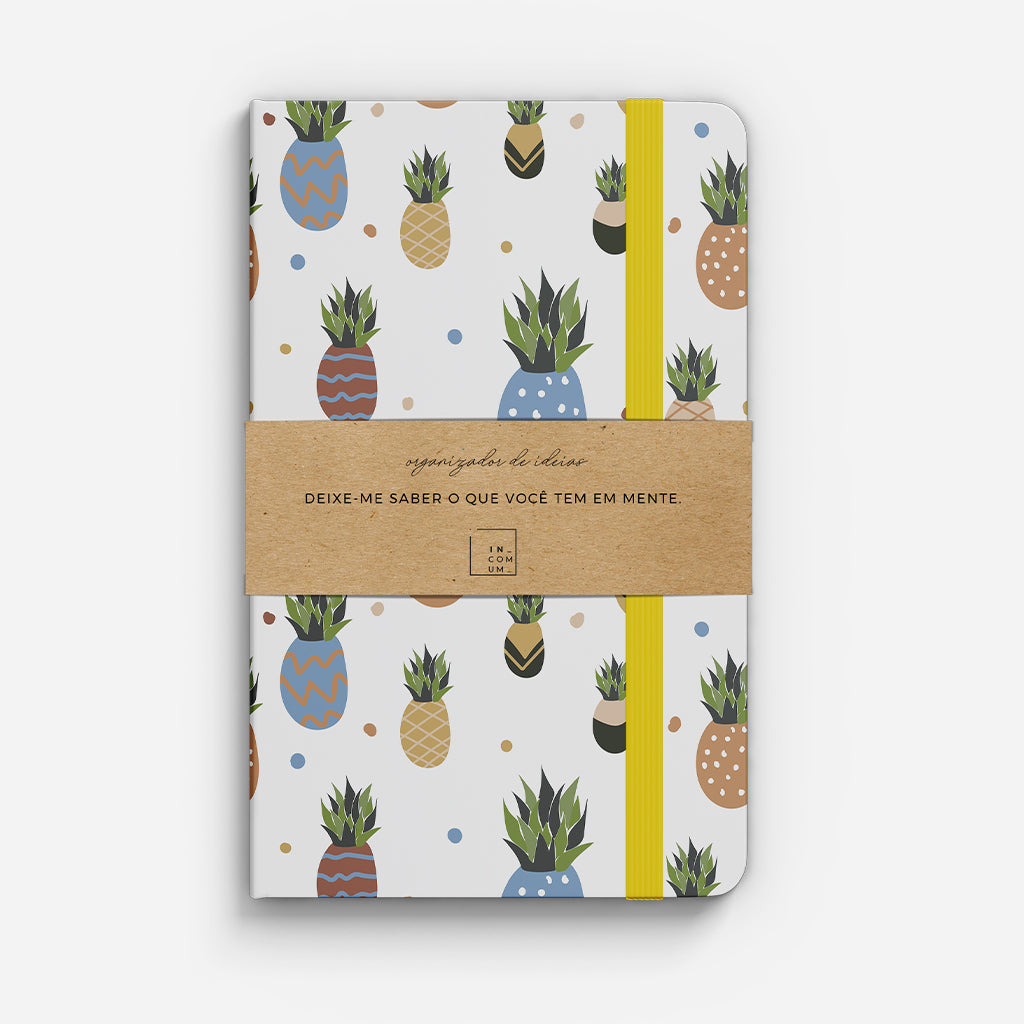 Caderno Abacaxi estilizado colorido - capa dura