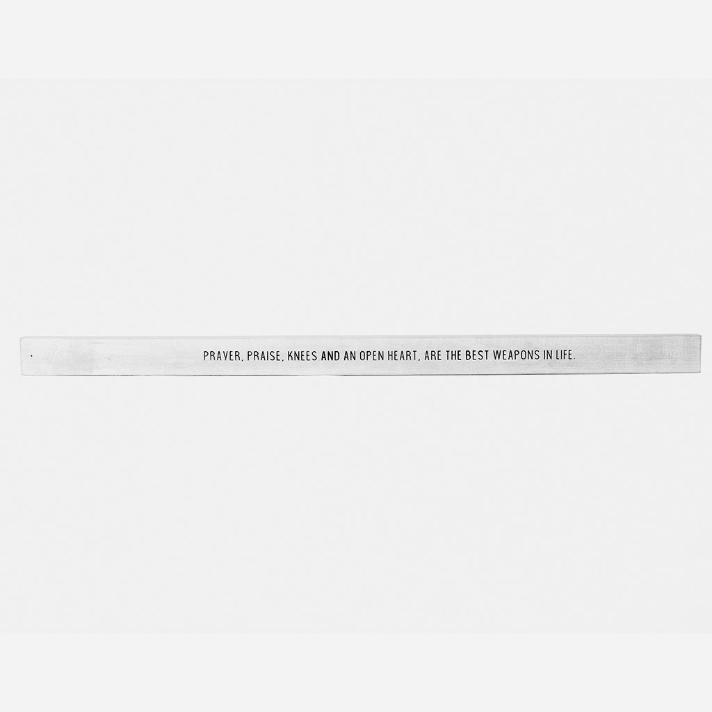 Frase decorativa em madeira - Prayer - 90cmx5cm - Incomum Oficial