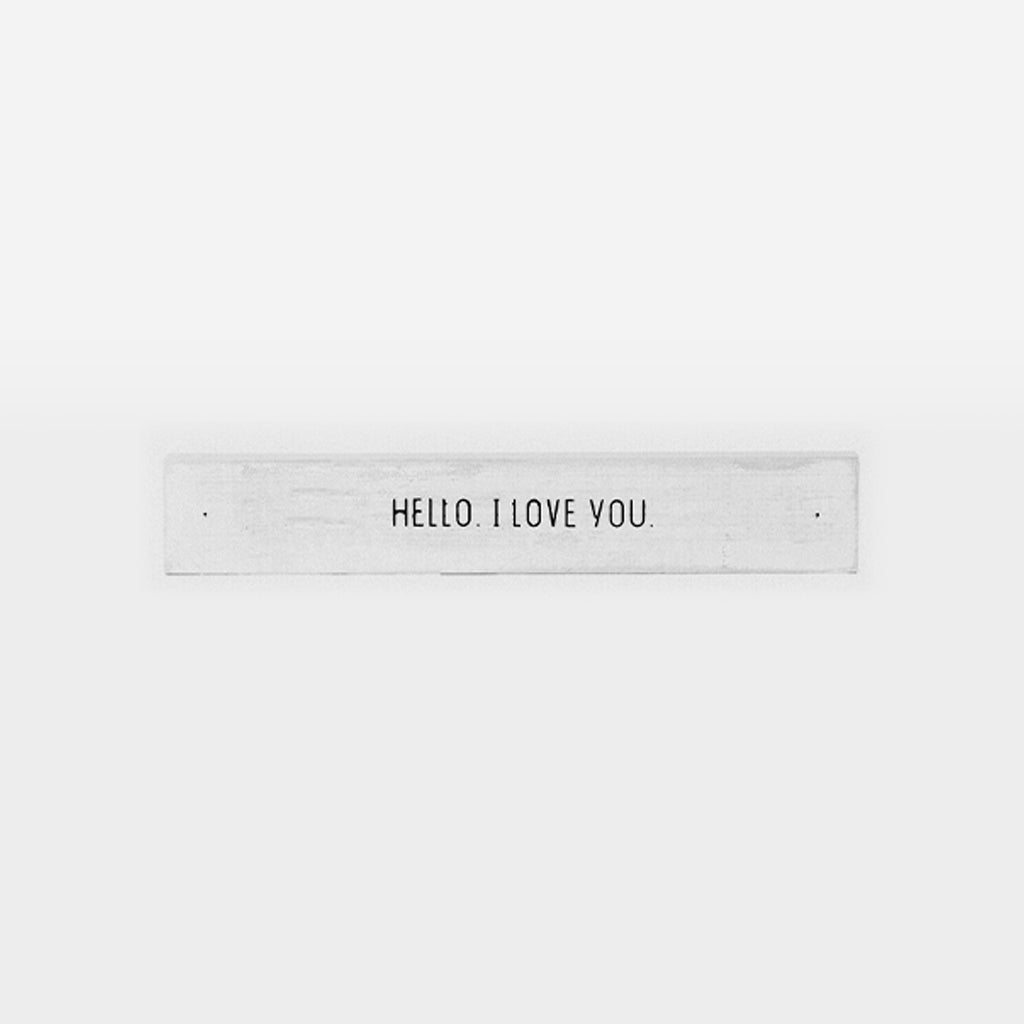 Frase decorativa em madeira - Hello - 30cmx5cm - Incomum Oficial