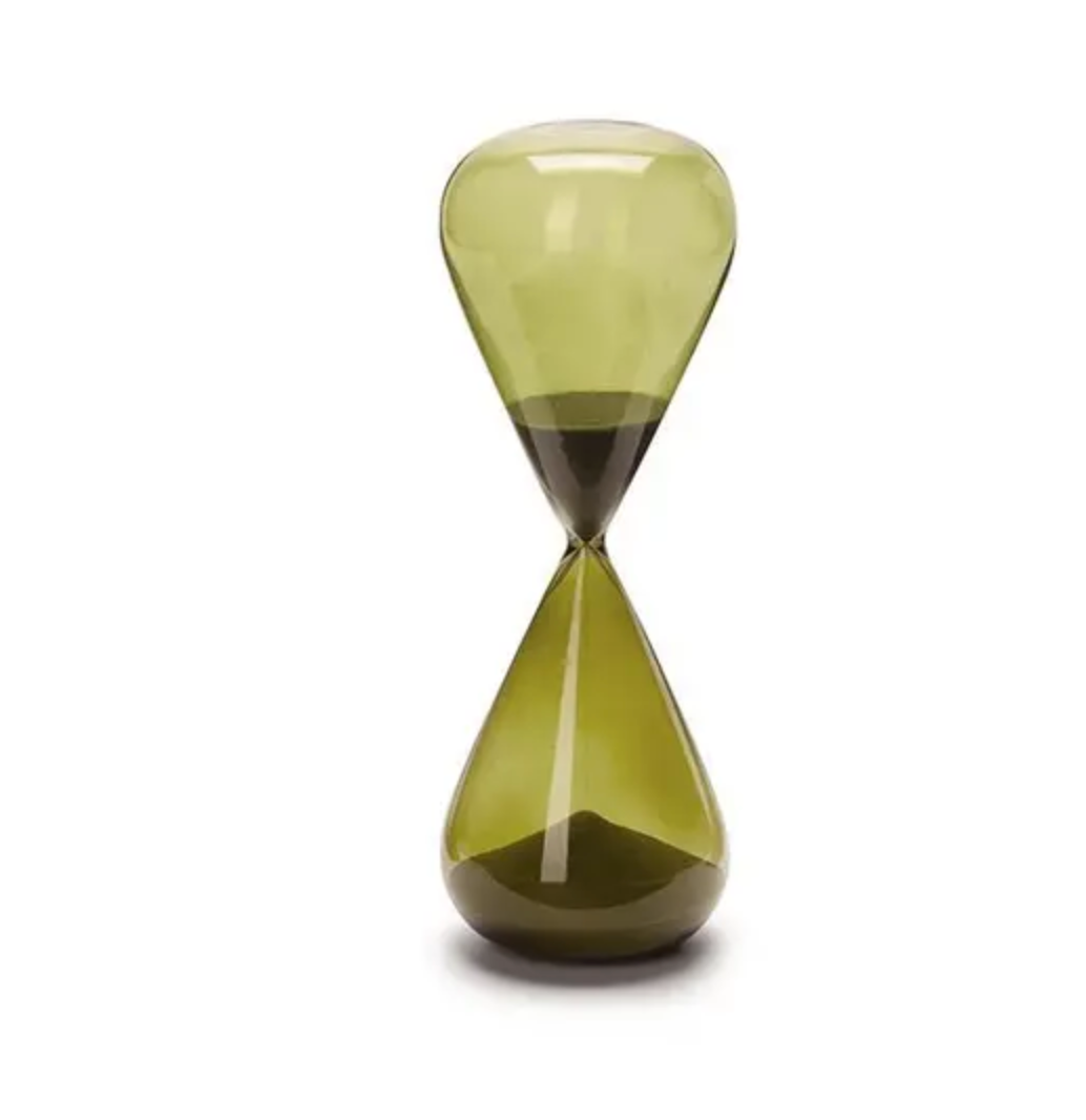 Ampulheta verde em vidro - 30 minutos