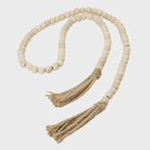 Colar decorativo em madeira longo - bege - Incomum Oficial