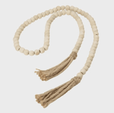 Colar decorativo em madeira longo - bege - Incomum Oficial