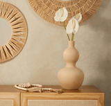 Colar decorativo em madeira longo - bege - Incomum Oficial