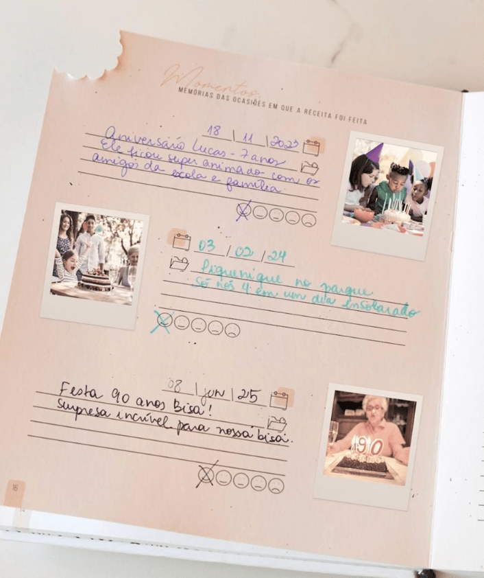 Kit Diário de Receitas - Memórias de Família + Instax mini 11 - Incomum Oficial