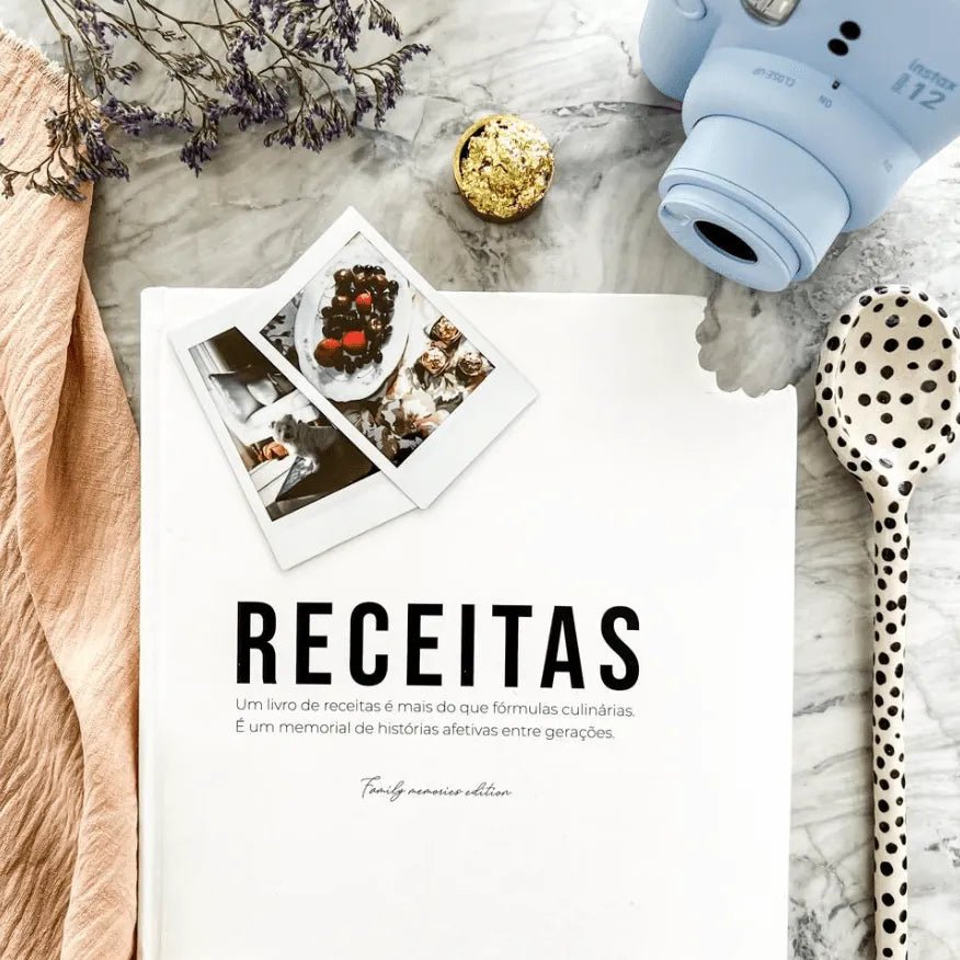 Kit Diário de Receitas - Memórias de Família + Instax 12 mini - Incomum Oficial
