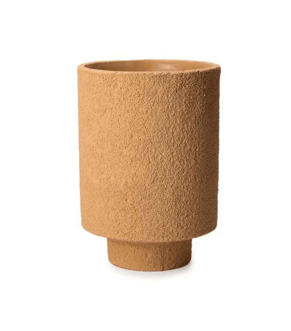Cachepot em cimento ocre - G - Incomum Oficial